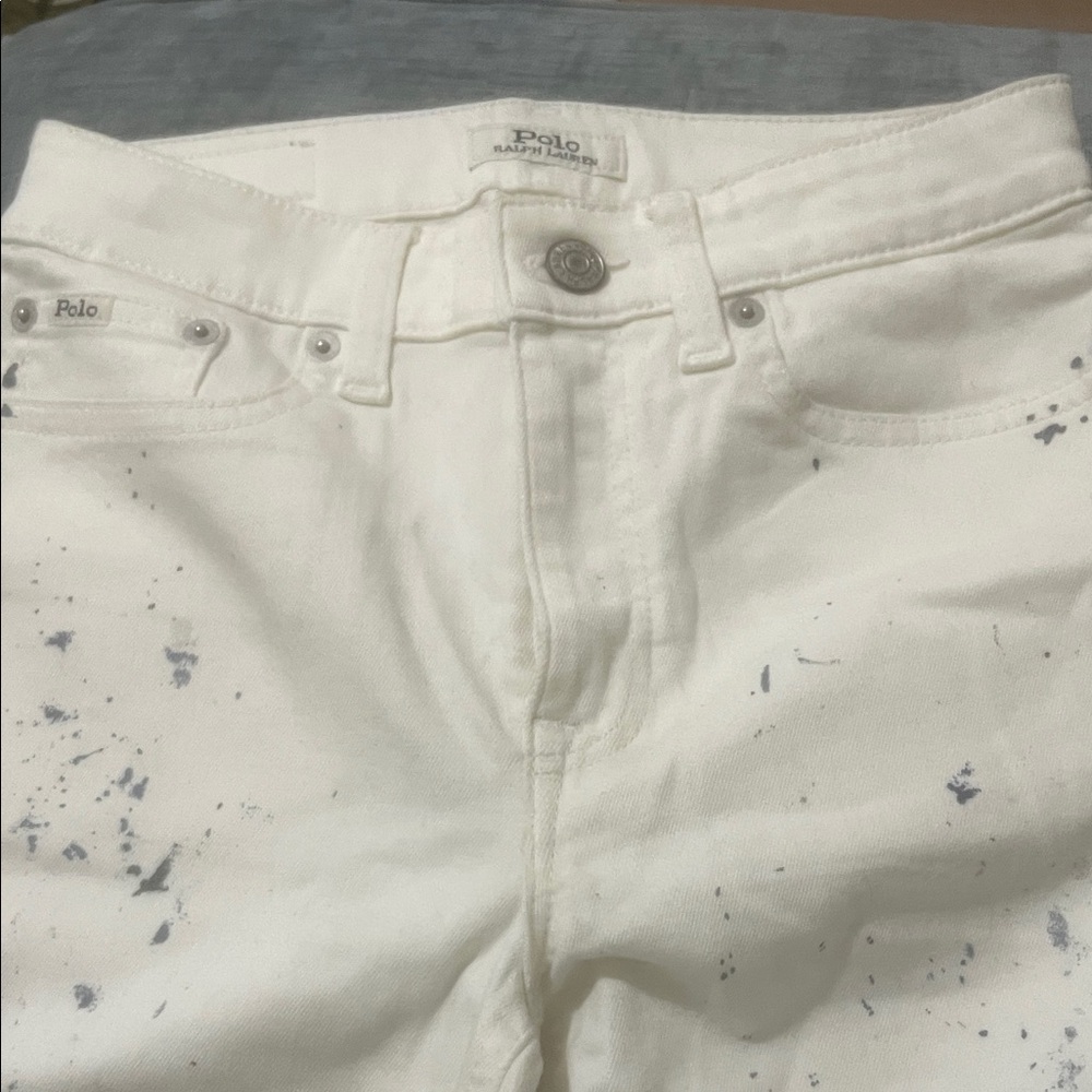 Polo Ralph Lauren Cream Paint-Splatter Jeans